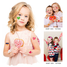 Load image into Gallery viewer, Children's Colorful Love Heart Tattoo Stickers Valentine's Day Mother's Day Face Stickers Heart Tattoo Stickers
