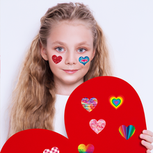 Load image into Gallery viewer, Children's Colorful Love Heart Tattoo Stickers Valentine's Day Mother's Day Face Stickers Heart Tattoo Stickers
