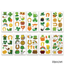 Load image into Gallery viewer, Children's St. Patrick's Day Theme Tattoo Sticker Clover Face Sticker Irish Day Tattoo Sticker Creative Children Tattoo Sticker
