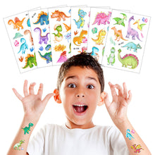 Load image into Gallery viewer, Cute Children's Cartoon Watercolor Style Dinosaur Tattoo Sticker Cute Glitter Glitter Waterproof Sweatproof Tattoo Sticker
