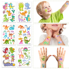 Load image into Gallery viewer, Cute Children's Cartoon Watercolor Style Dinosaur Tattoo Sticker Cute Glitter Glitter Waterproof Sweatproof Tattoo Sticker
