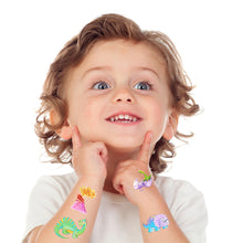 Load image into Gallery viewer, Cute Children's Cartoon Watercolor Style Dinosaur Tattoo Sticker Cute Glitter Glitter Waterproof Sweatproof Tattoo Sticker

