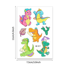 Load image into Gallery viewer, Cute Children's Cartoon Watercolor Style Dinosaur Tattoo Sticker Cute Glitter Glitter Waterproof Sweatproof Tattoo Sticker
