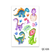 Load image into Gallery viewer, Cute Children's Cartoon Watercolor Style Dinosaur Tattoo Sticker Cute Glitter Glitter Waterproof Sweatproof Tattoo Sticker
