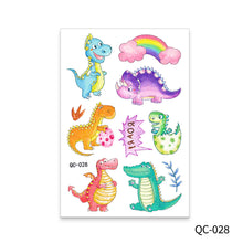 Load image into Gallery viewer, Cute Children's Cartoon Watercolor Style Dinosaur Tattoo Sticker Cute Glitter Glitter Waterproof Sweatproof Tattoo Sticker

