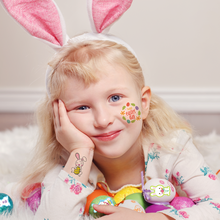 Load image into Gallery viewer, Children's Easter Rabbit Tattoo Sticker Kids Cute Animals Carrot Waterproof Sweatproof Tattoo Stickers Temporary Body Art Tattoo
