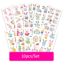 Load image into Gallery viewer, Children's Easter Rabbit Tattoo Sticker Kids Cute Animals Carrot Waterproof Sweatproof Tattoo Stickers Temporary Body Art Tattoo
