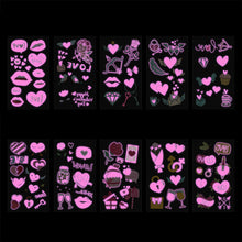 Load image into Gallery viewer, Valentine's Day Luminous Powder Tattoo Stickers Nightclub Bar Music Festival Party Men and Women Fluorescent Tattoo Stickers
