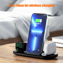 Load image into Gallery viewer, 3 in 1 Wireless Charger Foldable Fast Charging Station for iPhone 14 13 12 11 Pro Max X XS XR 8 Plus Apple Watch 8 7 Airpods Pro
