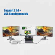 Load image into Gallery viewer, USB C Dock Dual HDMI-compatible VGA USB Hub Adapter Type C Laptop Docking Station For HP Elitebook Dell XPS Lenovo ThinkPad Asus

