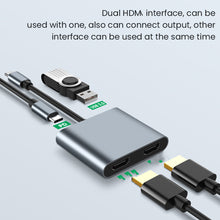 Load image into Gallery viewer, Type C to Dual HDMI-Compatible USB 3.0 PD Converter 4 in 1 USB C Dock Station Hub 4K Adapter Cable For Phone Macbook Laptop TV
