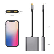 Load image into Gallery viewer, Type C to Dual HDMI-Compatible USB 3.0 PD Converter 4 in 1 USB C Dock Station Hub 4K Adapter Cable For Phone Macbook Laptop TV

