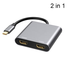Load image into Gallery viewer, Type C to Dual HDMI-Compatible USB 3.0 PD Converter 4 in 1 USB C Dock Station Hub 4K Adapter Cable For Phone Macbook Laptop TV
