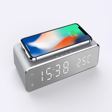 Load image into Gallery viewer, LED Electric Alarm Clock With Wireless Charger Desktop Digital Despertador Thermometer Clock HD Mirror Clock Watch Table Decor
