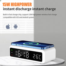 Load image into Gallery viewer, Electric Alarm Clock LED With Wireless Charger Desktop Digital Despertador Thermometer Clock HD Mirror Clock Watch Table Decor
