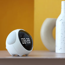 Load image into Gallery viewer, Cute Expression Alarm Clock Bedside Voice Control Night Light USB Chargeable Child Snooze Alarm Clock Kid Gift Digital LED Clock
