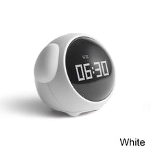 Load image into Gallery viewer, Cute Expression Alarm Clock Bedside Voice Control Night Light USB Chargeable Child Snooze Alarm Clock Kid Gift Digital LED Clock
