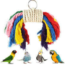 Load image into Gallery viewer, Pet Bird Chewing Toy Cotton Rope Parrot Toy Bite Bridge Bird Tearing Toys Cockatiels Training Hang Swings Birds Cage Supplies
