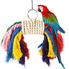 Load image into Gallery viewer, Pet Bird Chewing Toy Cotton Rope Parrot Toy Bite Bridge Bird Tearing Toys Cockatiels Training Hang Swings Birds Cage Supplies

