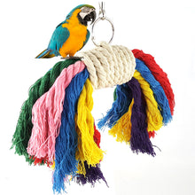 Load image into Gallery viewer, Pet Bird Chewing Toy Cotton Rope Parrot Toy Bite Bridge Bird Tearing Toys Cockatiels Training Hang Swings Birds Cage Supplies
