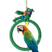 Load image into Gallery viewer, Pet Parrot Birds Cage Toy Cotton Rope Circle Ring Stand Chewing Bite Hanging Swing Climbing Play Toys for Cockatiel Parakeet
