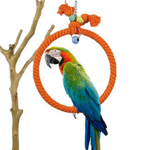 Load image into Gallery viewer, Pet Parrot Birds Cage Toy Cotton Rope Circle Ring Stand Chewing Bite Hanging Swing Climbing Play Toys for Cockatiel Parakeet
