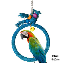Load image into Gallery viewer, Pet Parrot Birds Cage Toy Cotton Rope Circle Ring Stand Chewing Bite Hanging Swing Climbing Play Toys for Cockatiel Parakeet
