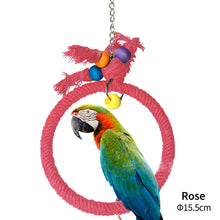 Load image into Gallery viewer, Pet Parrot Birds Cage Toy Cotton Rope Circle Ring Stand Chewing Bite Hanging Swing Climbing Play Toys for Cockatiel Parakeet
