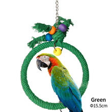 Load image into Gallery viewer, Pet Parrot Birds Cage Toy Cotton Rope Circle Ring Stand Chewing Bite Hanging Swing Climbing Play Toys for Cockatiel Parakeet
