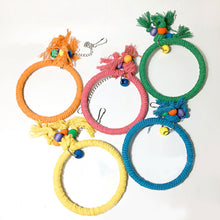 Load image into Gallery viewer, Pet Parrot Birds Cage Toy Cotton Rope Circle Ring Stand Chewing Bite Hanging Swing Climbing Play Toys for Cockatiel Parakeet
