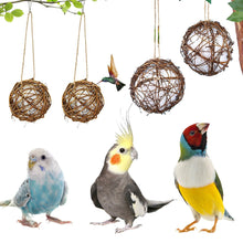 Load image into Gallery viewer, Rattan Balls Parrot Toys Interactive Parrot Chewing Bite Toy Foot Scratching Toy Birds Training Toy for Parakeet Budgie Bird Supplies
