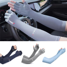 Load image into Gallery viewer, 1Pair Women Men Cooling Arm Sleeves Cover Sports Running UV Sun Protection Gloves Outdoor Fishing Cycling Driving Sleeves

