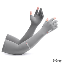 Load image into Gallery viewer, 1Pair Women Men Cooling Arm Sleeves Cover Sports Running UV Sun Protection Gloves Outdoor Fishing Cycling Driving Sleeves
