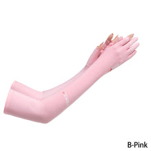 Load image into Gallery viewer, 1Pair Women Men Cooling Arm Sleeves Cover Sports Running UV Sun Protection Gloves Outdoor Fishing Cycling Driving Sleeves
