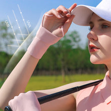 Load image into Gallery viewer, 1Pair Ice Silk Golf Half Finger Glove Sunscreen Breathable Gloves Sun Protector Gloves
