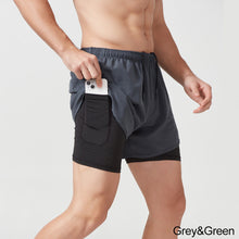 Load image into Gallery viewer, Men Sport Workout Training Bodybuilding Short Pants Men's Running Shorts Quick-drying Fitness Double Layer Shorts

