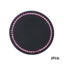 Load image into Gallery viewer, Rhinestone Car Coaster Car Water Cup Bottle Holder Anti Slip Travel Auto Cup Mats Insert Coaster Glitter Car Interior Accessories
