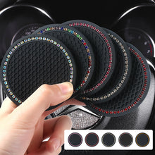 Load image into Gallery viewer, Rhinestone Car Coaster Car Water Cup Bottle Holder Anti Slip Travel Auto Cup Mats Insert Coaster Glitter Car Interior Accessories
