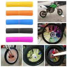 Load image into Gallery viewer, 36Pcs Universal Motorcycle Dirt Bike Wheel Rim Cover Spoke Skins Wrap Tubes Warning Safety Decor Protector for Bicycles Moto
