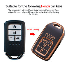 Load image into Gallery viewer, 5 Buttons TPU Car Remote Key Case Cover For Honda Civic CRV HRV Elison Accord Pilot Fit Freed Vezel Odyssey XR-V Car Accessories
