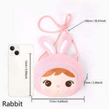 Load image into Gallery viewer, Metoo Jibao Doll Cross Bag Kids Cute Plush Rabbit Sling Bag Girls Fluffy Mini Bag Birthday Gifts Coins Bag
