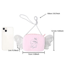 Load image into Gallery viewer, Metoo Angela Angel Wing Cross Bag Kids Cute Glittering Plush Sling Bag with Wings Girls Fluffy Mini Bag Birthday Gifts Coins Bag

