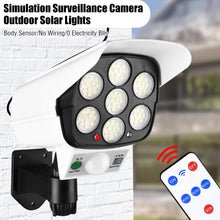 Load image into Gallery viewer, 77 LEDs Outdoor Solar Lights Motion Sensor Security Dummy Camera Solar Lamp Wireless P65 Waterproof Solar Light 3 Modes for Home Garden
