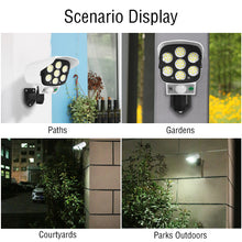 Load image into Gallery viewer, 77 LEDs Outdoor Solar Lights Motion Sensor Security Dummy Camera Solar Lamp Wireless P65 Waterproof Solar Light 3 Modes for Home Garden
