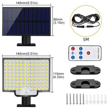 Load image into Gallery viewer, 106LED Outdoor Solar Light Motion Sensor Wall Lights Split Solar Ligts 4 Light Modes IP65 Waterproof Solar Lamp for Home Garden
