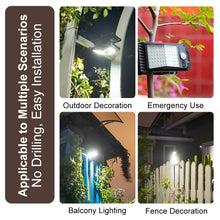 Load image into Gallery viewer, 72LED Clip-on Solar Light Outdoor No Drill Motion Sensor Solar Lamp IP65 Waterproof Camping Light for Fence Deck Wall Camping Tent Patio
