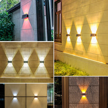 Load image into Gallery viewer, Super Bright Up Down Wall Solar LED Light Outdoor Wall Lamp Waterproof Spot Lights Garden Decoration Lamp Stairs Fence Corridor Sunlight Solar Lamp
