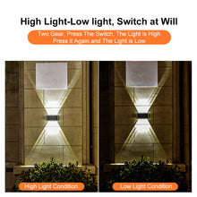 Load image into Gallery viewer, Super Bright Up Down Wall Solar LED Light Outdoor Wall Lamp Waterproof Spot Lights Garden Decoration Lamp Stairs Fence Corridor Sunlight Solar Lamp
