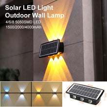 Load image into Gallery viewer, Super Bright Up Down Wall Solar LED Light Outdoor Wall Lamp Waterproof Spot Lights Garden Decoration Lamp Stairs Fence Corridor Sunlight Solar Lamp
