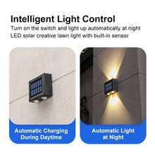 Load image into Gallery viewer, 4LED Solar Wall Lights Waterproof Solar Led Light Garden Fence Outdoor Solar Wall Stair Light Courtyard Street Landscape Garden Decor Wall Lamp
